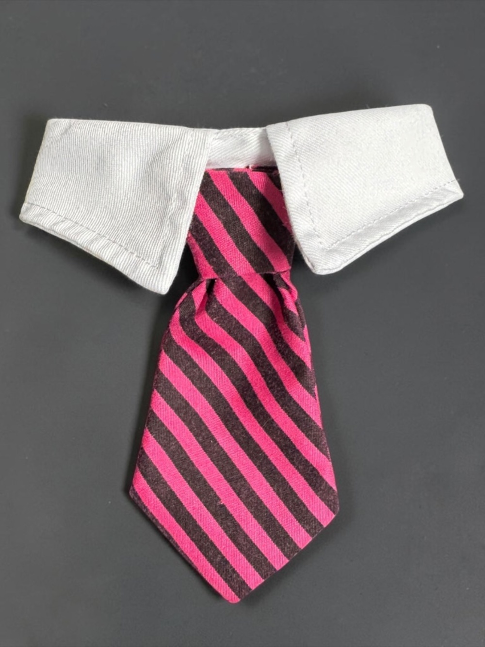 Dog Bow Tie Collar Hot Pink Black Stripe Adjustable Pet Tie NWOT - Picture 11 of 16
